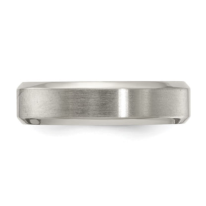 Edward Mirell Titanium Brushed/Polished Beveled Edge 6mm Band Size 8.5