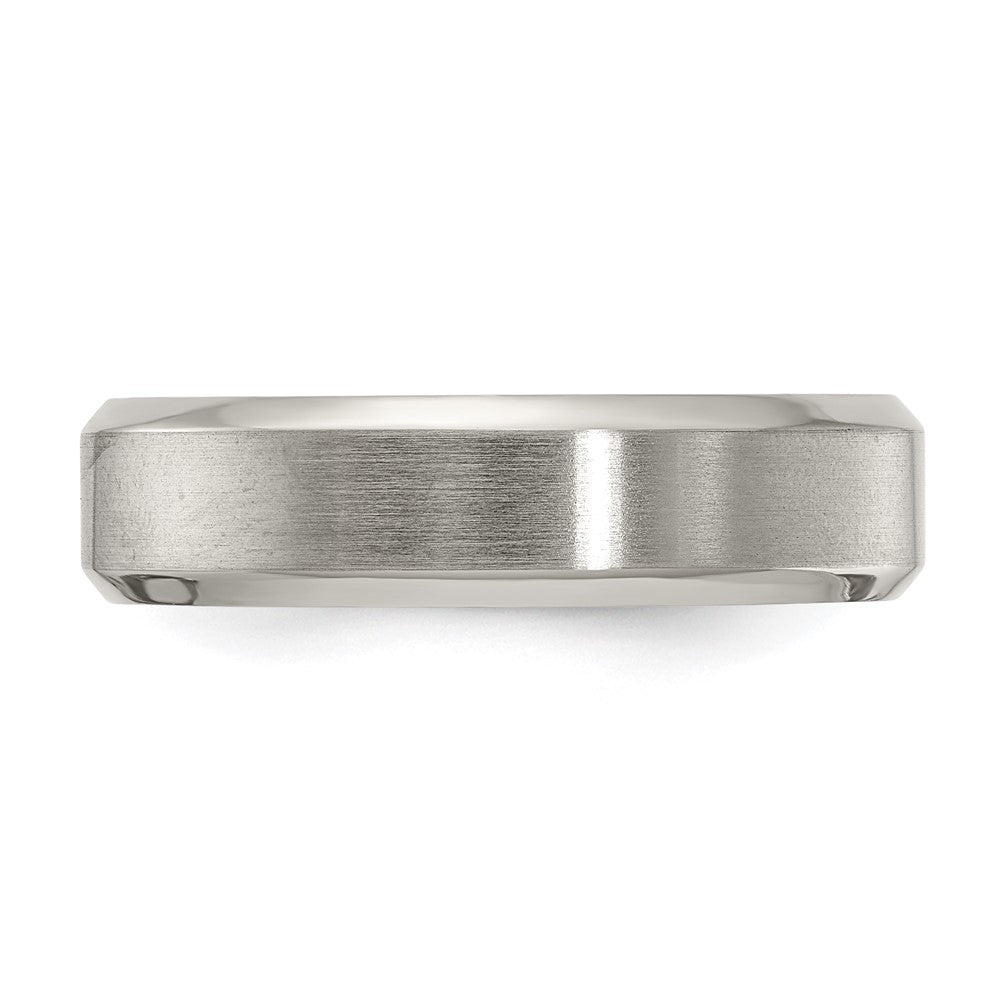 Edward Mirell Titanium Brushed/Polished Beveled Edge 6mm Band Size 11