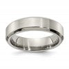 Edward Mirell Titanium Brushed/Polished Beveled Edge 6mm Band Size 7