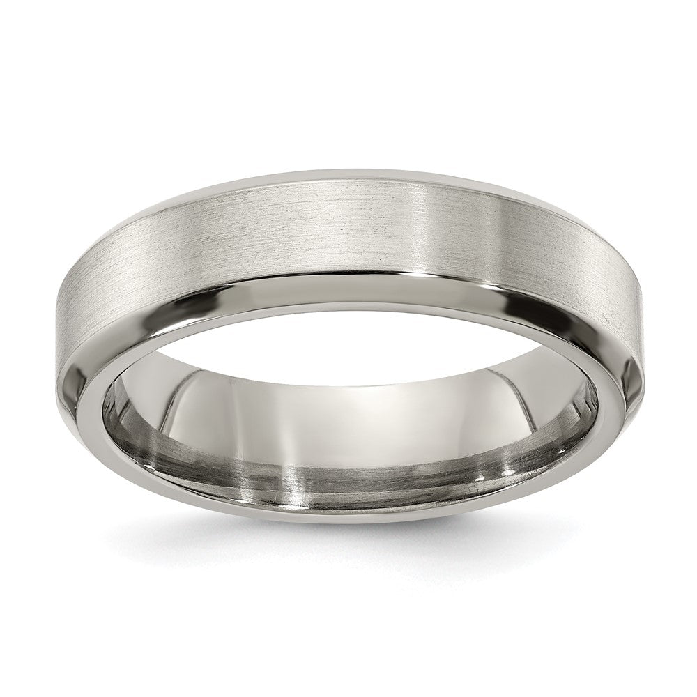 Edward Mirell Titanium Brushed/Polished Beveled Edge 6mm Band Size 8.5