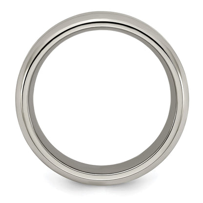 Edward Mirell Titanium Brushed/Polished Beveled Edge 7mm Band Size 6.5
