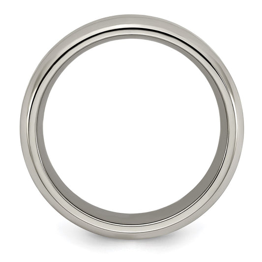Edward Mirell Titanium Brushed/Polished Beveled Edge 7mm Band Size 7.5