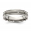 Edward Mirell Titanium Brushed/Polished Tri Dome Milgrain 5mm Band Size 6