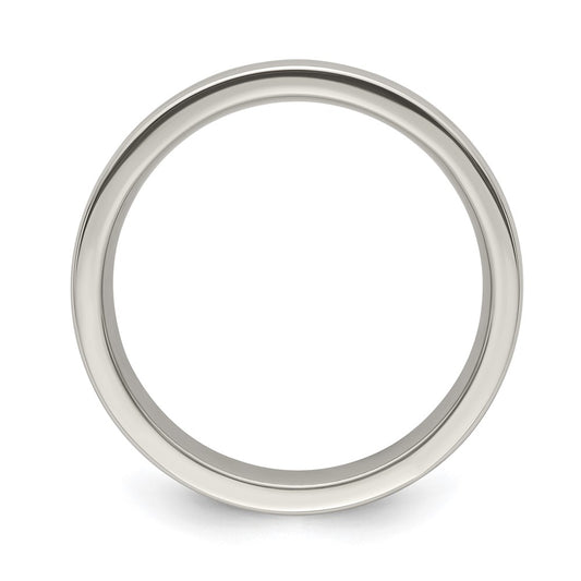 Edward Mirell Titanium Brushed/Polished Tri Dome Milgrain 6mm Band Size 10