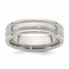 Edward Mirell Titanium Brushed/Polished Tri Dome Milgrain 6mm Band Size 8