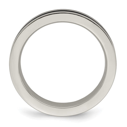 Edward Mirell Gray Titanium Rainbow Anodized Grooved Flat 4mm Band