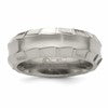 Edward Mirell Titanium Faceted Edge Brushed/Polished 8mm Concave Band Size 10