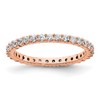 14k Rose Gold Polished Size 4.5 Shared Prong 1/2 carat Diamond Complete Eternity Band