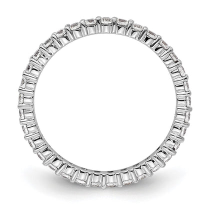 14k White Gold Polished Size 4 Shared Prong 1/2 carat Diamond Complete Eternity Band