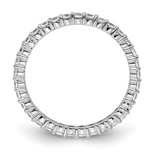 14k White Gold Polished Size 4 Shared Prong 1/2 carat Diamond Complete Eternity Band