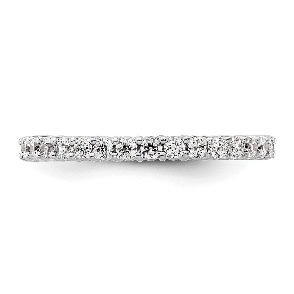 14k White Gold Polished Size 4.5 Shared Prong 1/2 carat Diamond Complete Eternity Band