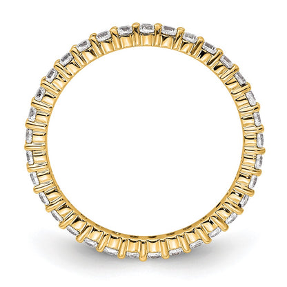 14k Polished Size 4 Shared Prong 1/2 carat Diamond Complete Eternity Band