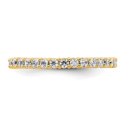 14k Polished Size 4.5 Shared Prong 1/2 carat Diamond Complete Eternity Band