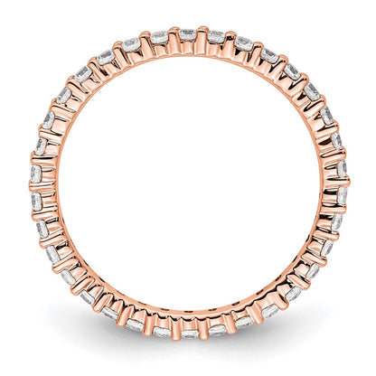 14k Rose Gold Polished Size 5 Shared Prong 1/2 carat Diamond Complete Eternity Band