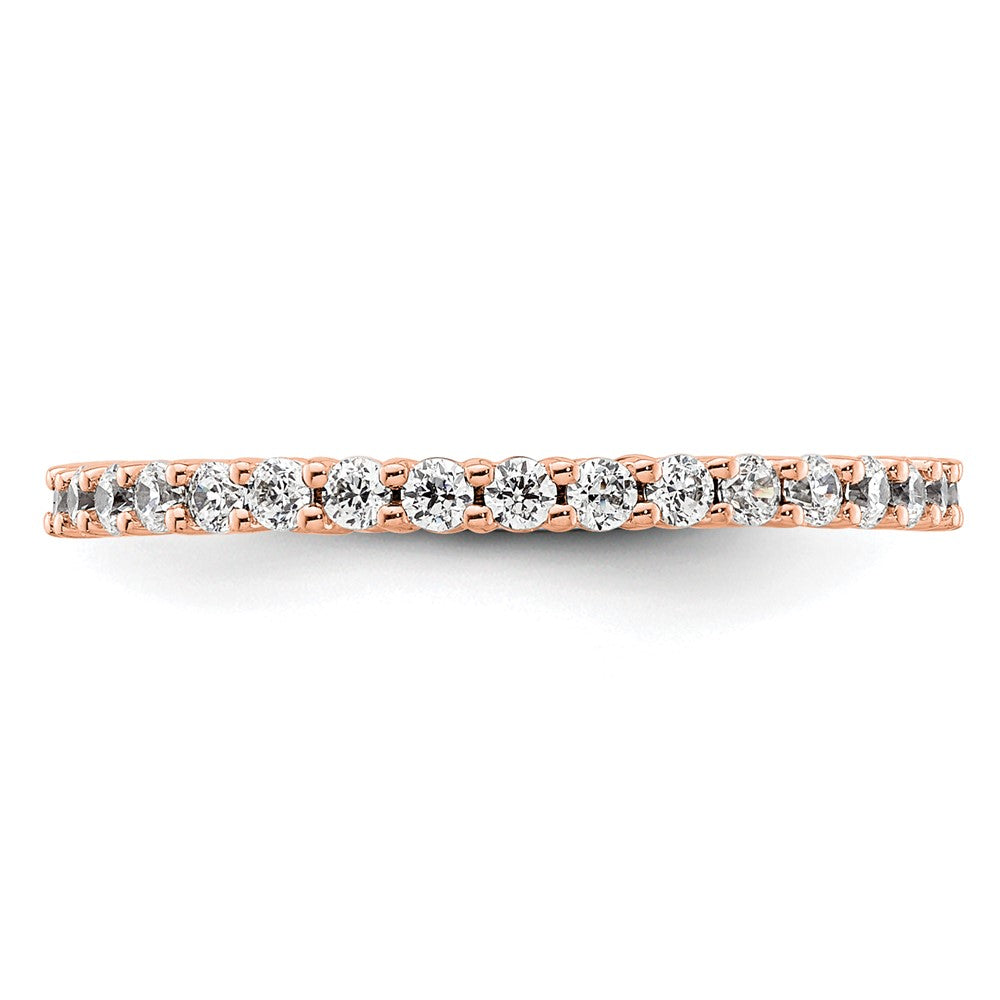 14k Rose Gold Polished Size 5 Shared Prong 1/2 carat Diamond Complete Eternity Band