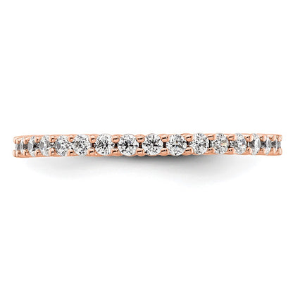 14k Rose Gold Polished Size 5 Shared Prong 1/2 carat Diamond Complete Eternity Band