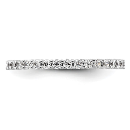 14k White Gold Polished Size 5.5 Shared Prong 1/2 carat Diamond Complete Eternity Band