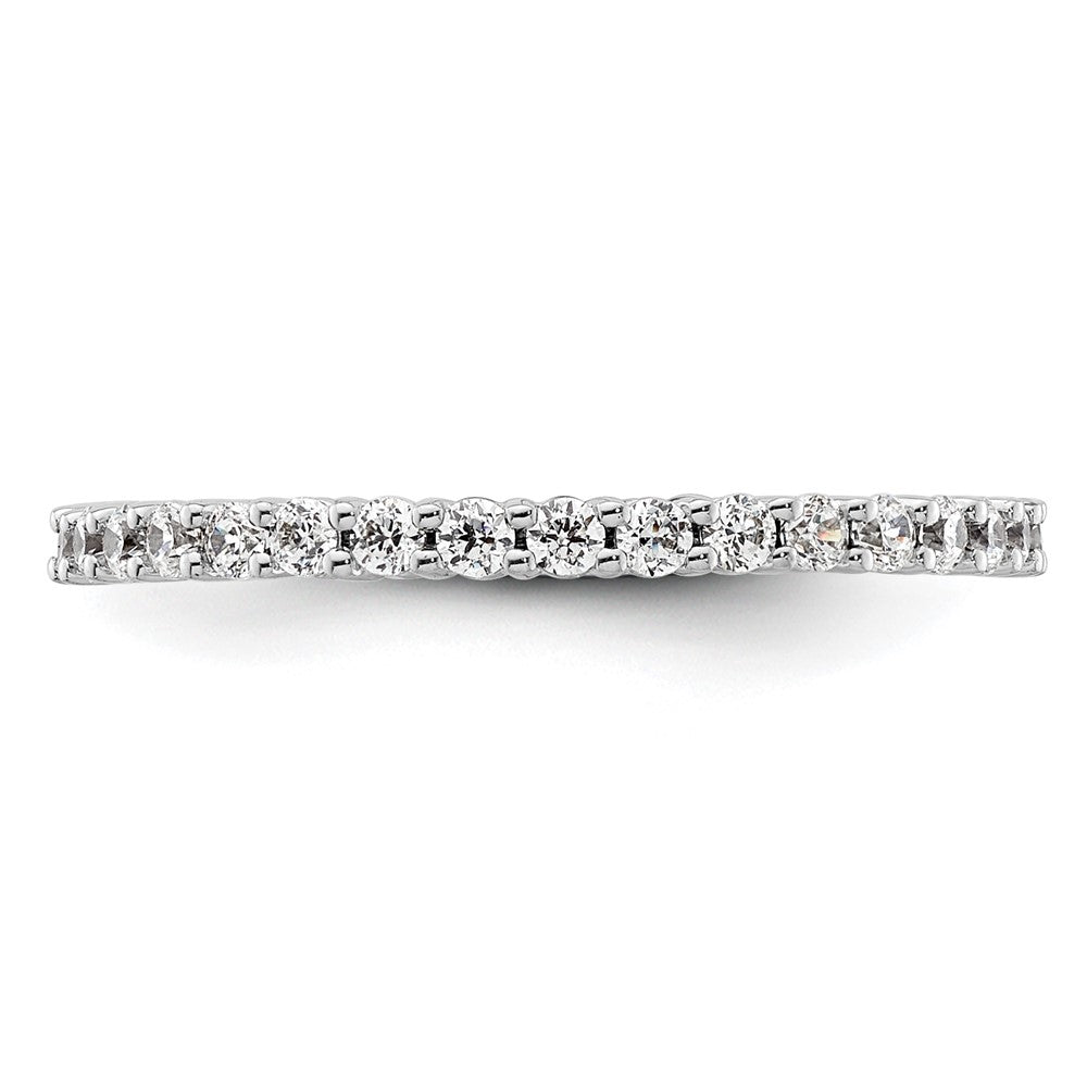 14k White Gold Polished Size 5 Shared Prong 1/2 carat Diamond Complete Eternity Band