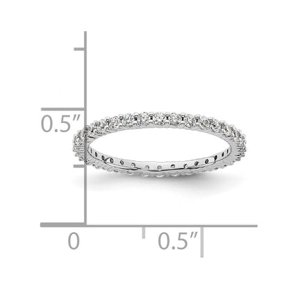 14k White Gold Polished Size 5.5 Shared Prong 1/2 carat Diamond Complete Eternity Band