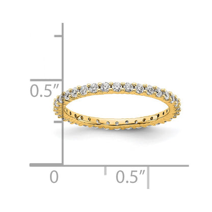 14k Polished Size 5 Shared Prong 1/2 carat Diamond Complete Eternity Band