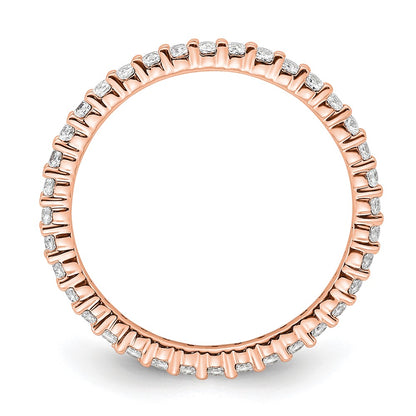 14k Rose Gold Polished Size 6 Shared Prong 1/2 carat Diamond Complete Eternity Band