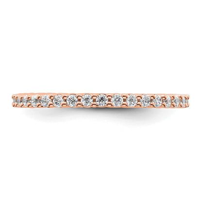 14k Rose Gold Polished Size 6.5 Shared Prong 1/2 carat Diamond Complete Eternity Band