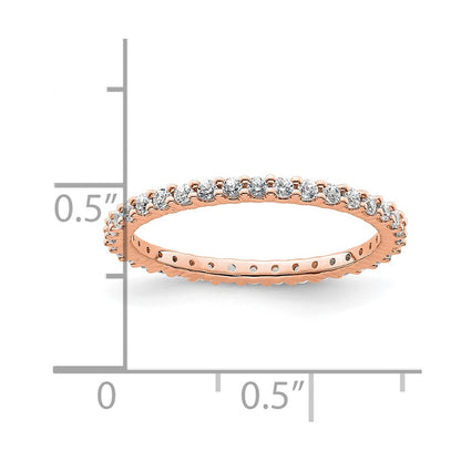 14k Rose Gold Polished Size 6.5 Shared Prong 1/2 carat Diamond Complete Eternity Band