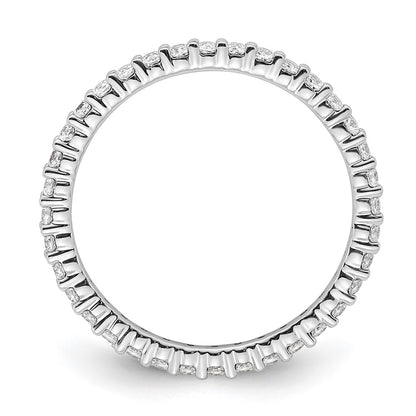 14k White Gold Polished Size 6.5 Shared Prong 1/2 carat Diamond Complete Eternity Band