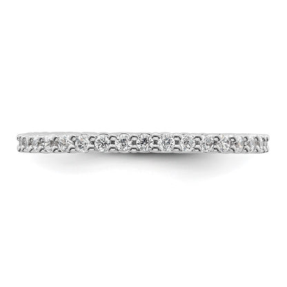 14k White Gold Polished Size 6 Shared Prong 1/2 carat Diamond Complete Eternity Band
