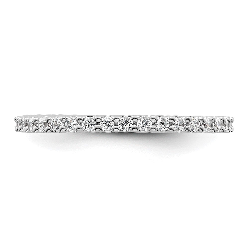 14k White Gold Polished Size 6.5 Shared Prong 1/2 carat Diamond Complete Eternity Band
