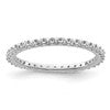 14k White Gold Polished Size 6 Shared Prong 1/2 carat Diamond Complete Eternity Band