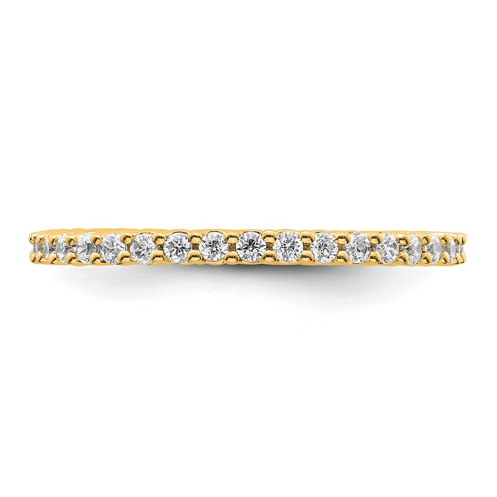 14k Polished Size 6 Shared Prong 1/2 carat Diamond Complete Eternity Band