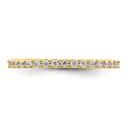 14k Polished Size 6 Shared Prong 1/2 carat Diamond Complete Eternity Band