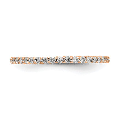 14k Rose Gold Polished Size 7 Shared Prong 1/2 carat Diamond Complete Eternity Band