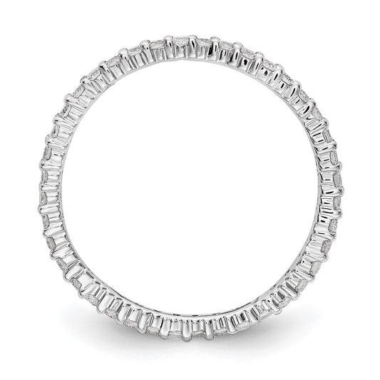 14k White Gold 1/2 carat Lab Grown Diamond VS/SI+ G+ Complete Size 7 Shared Prong Eternity Band