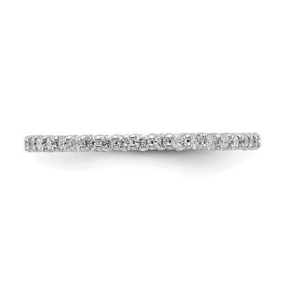 14k White Gold Polished Size 7.5 Shared Prong 1/2 carat Diamond Complete Eternity Band