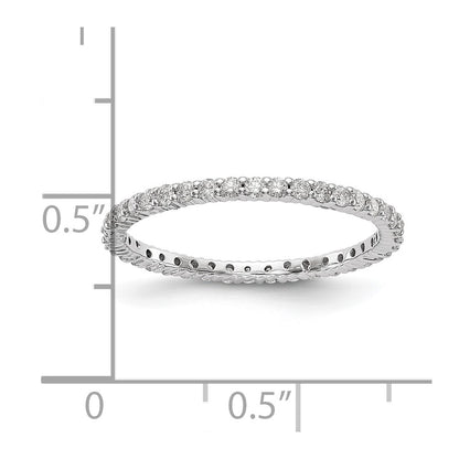 14k White Gold 1/2 carat Lab Grown Diamond VS/SI+ G+ Complete Size 4.5 Shared Prong Eternity Band