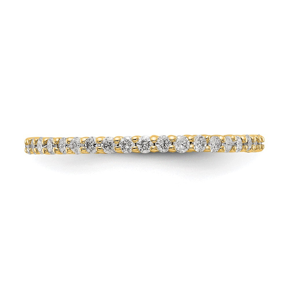 14k Polished Size 7 Shared Prong 1/2 carat Diamond Complete Eternity Band