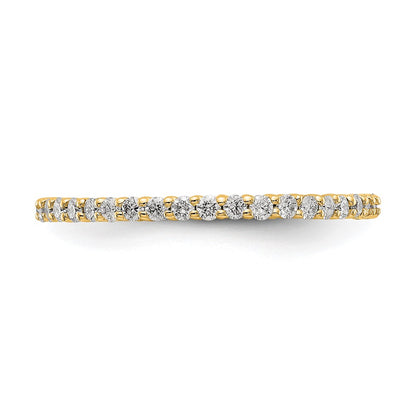 14k Polished Size 7 Shared Prong 1/2 carat Diamond Complete Eternity Band