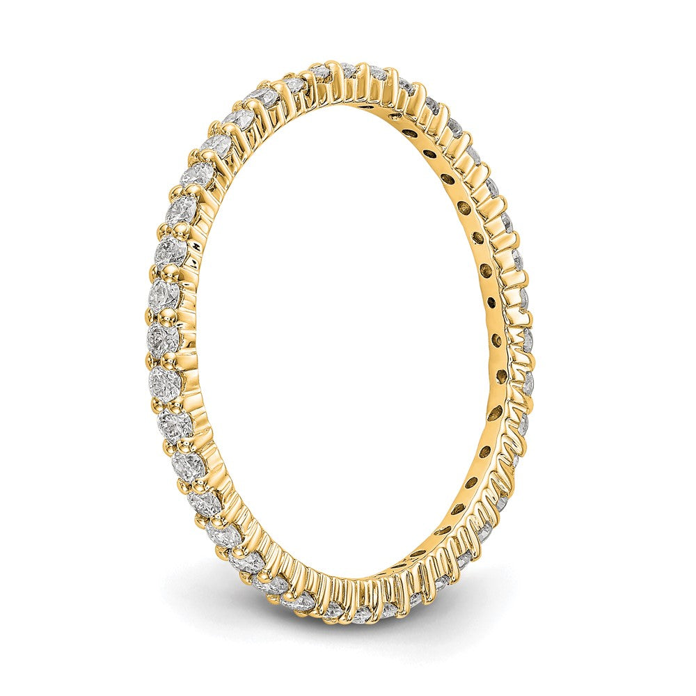 14k Polished Size 7 Shared Prong 1/2 carat Diamond Complete Eternity Band
