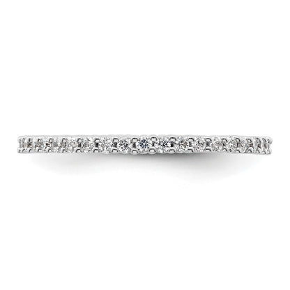14k White Gold Polished Size 8 Shared Prong 1/2 carat Diamond Complete Eternity Band