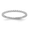 14k White Gold Polished Size 8 Shared Prong 1/2 carat Diamond Complete Eternity Band