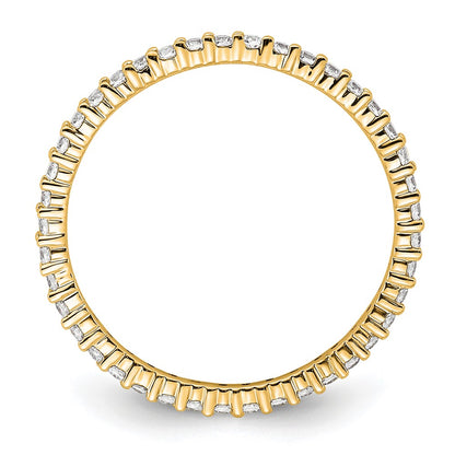 14k Polished Size 8 Shared Prong 1/2 carat Diamond Complete Eternity Band
