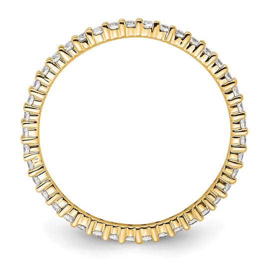 14k Polished Size 8.5 Shared Prong 1/2 carat Diamond Complete Eternity Band