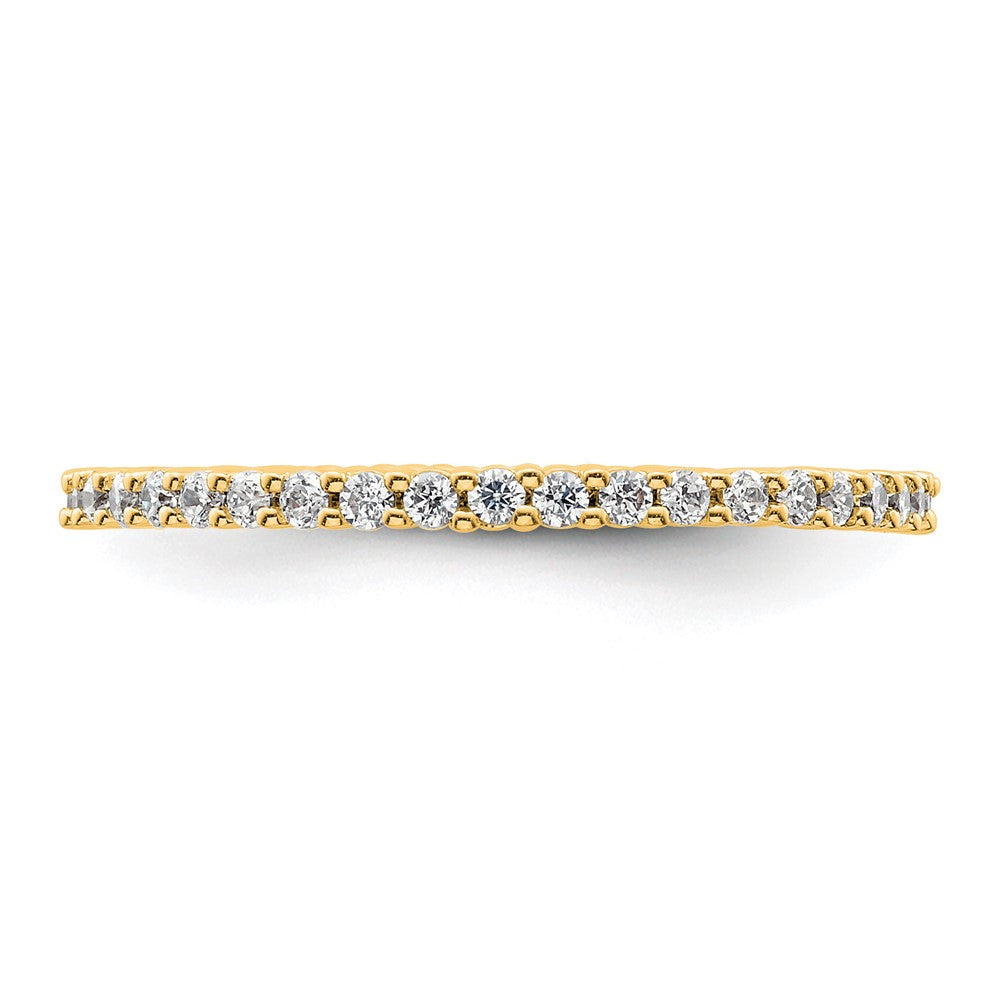 14k Polished Size 8 Shared Prong 1/2 carat Diamond Complete Eternity Band