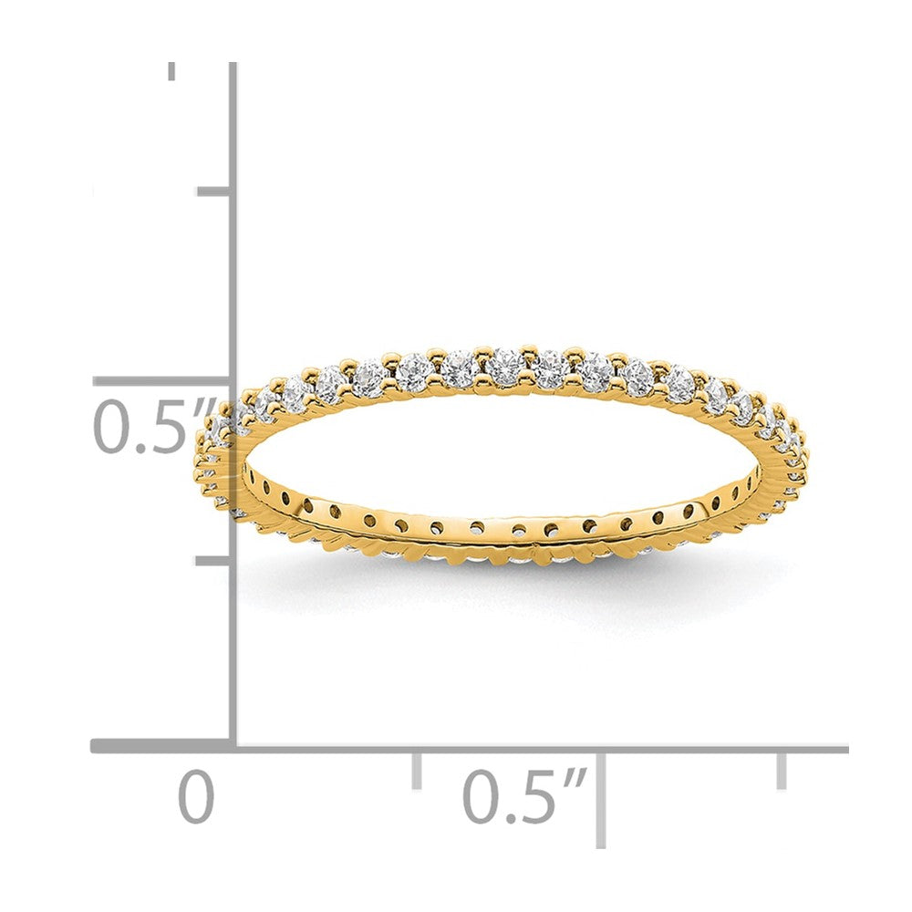 14k Polished Size 8.5 Shared Prong 1/2 carat Diamond Complete Eternity Band