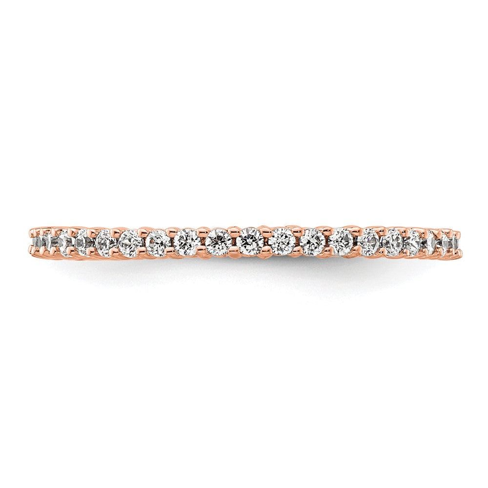 14k Rose Gold Polished Size 9 Shared Prong 1/2 carat Diamond Complete Eternity Band