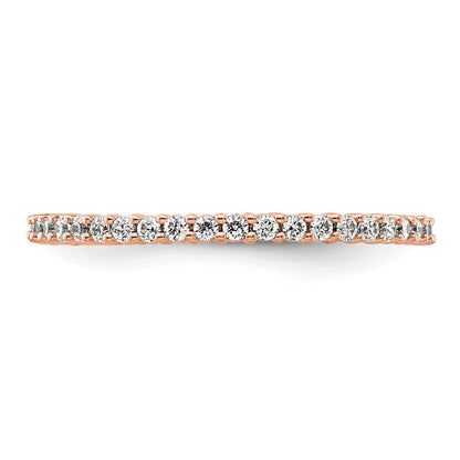 14k Rose Gold Polished Size 9 Shared Prong 1/2 carat Diamond Complete Eternity Band