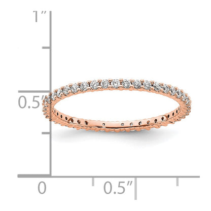 14k Rose Gold Polished Size 9 Shared Prong 1/2 carat Diamond Complete Eternity Band