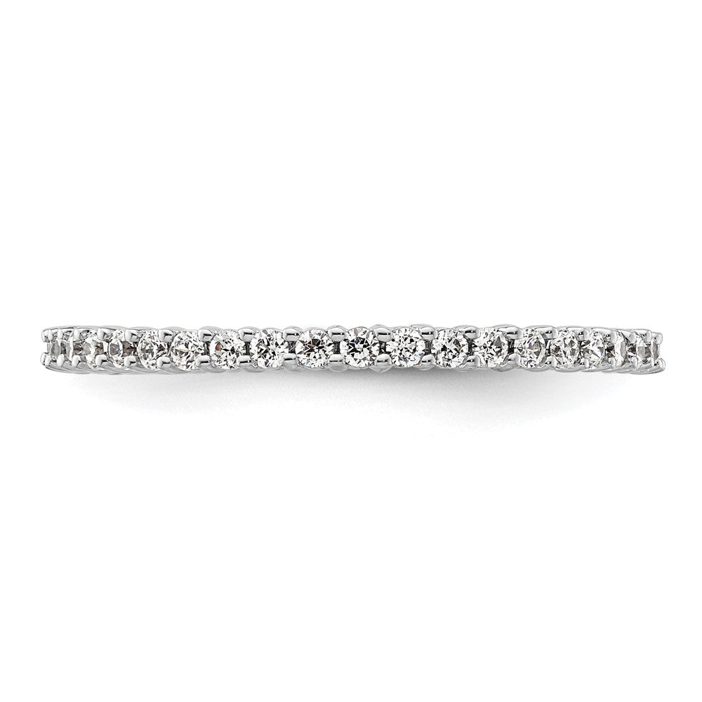 14k White Gold Polished Size 9 Shared Prong 1/2 carat Diamond Complete Eternity Band